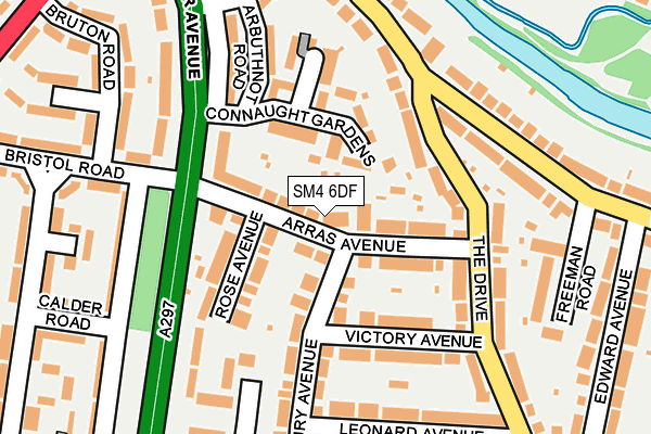 SM4 6DF map - OS OpenMap – Local (Ordnance Survey)