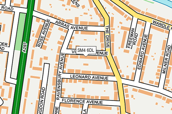 SM4 6DL map - OS OpenMap – Local (Ordnance Survey)