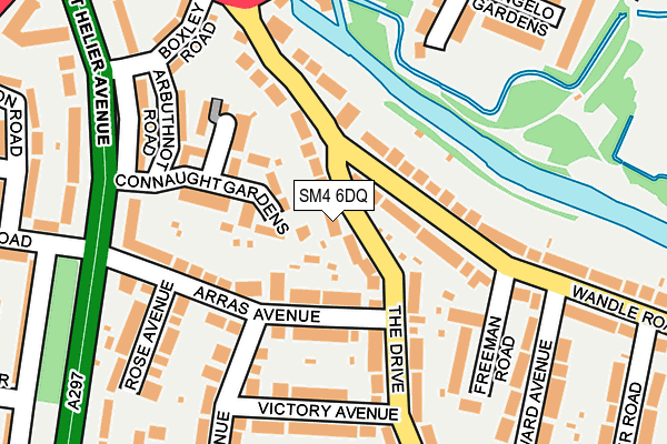 SM4 6DQ map - OS OpenMap – Local (Ordnance Survey)