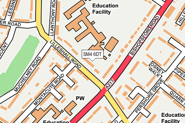 SM4 6DT map - OS OpenMap – Local (Ordnance Survey)