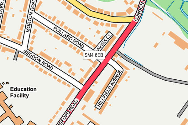 SM4 6EB map - OS OpenMap – Local (Ordnance Survey)