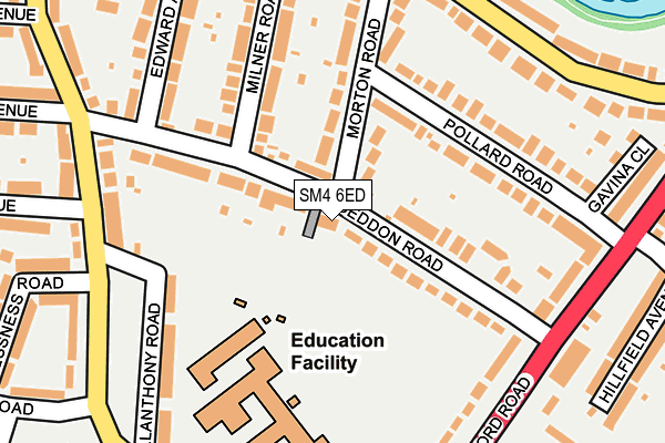 SM4 6ED map - OS OpenMap – Local (Ordnance Survey)