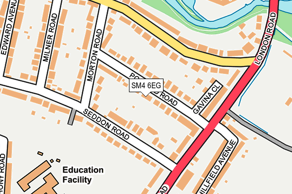 SM4 6EG map - OS OpenMap – Local (Ordnance Survey)