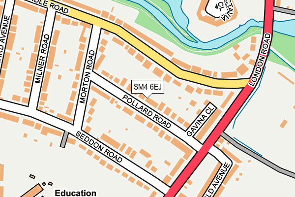 SM4 6EJ map - OS OpenMap – Local (Ordnance Survey)