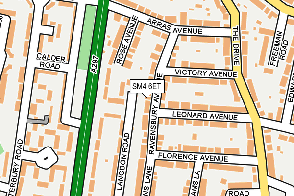 SM4 6ET map - OS OpenMap – Local (Ordnance Survey)