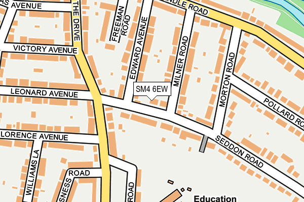 SM4 6EW map - OS OpenMap – Local (Ordnance Survey)