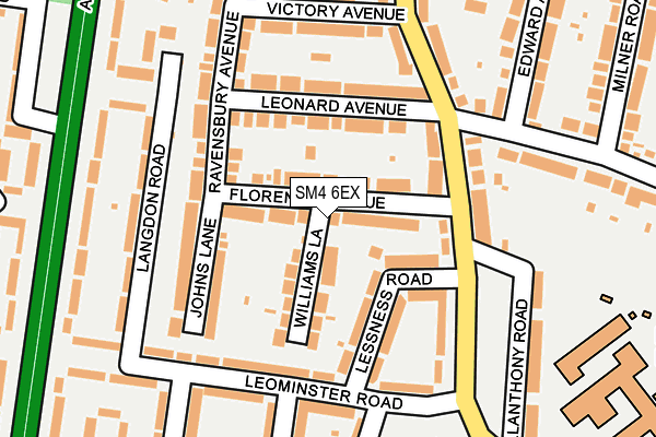 SM4 6EX map - OS OpenMap – Local (Ordnance Survey)