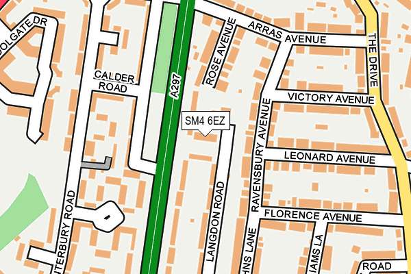 SM4 6EZ map - OS OpenMap – Local (Ordnance Survey)