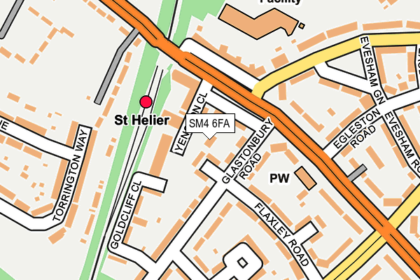 SM4 6FA map - OS OpenMap – Local (Ordnance Survey)