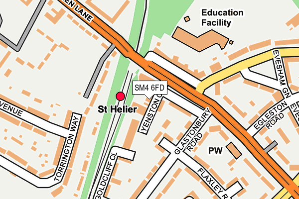 SM4 6FD map - OS OpenMap – Local (Ordnance Survey)