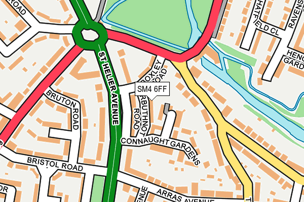 SM4 6FF map - OS OpenMap – Local (Ordnance Survey)