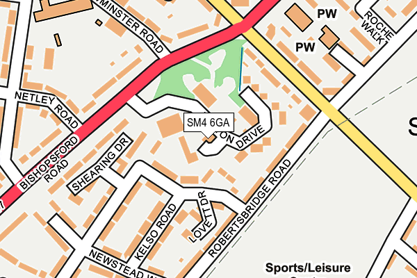 SM4 6GA map - OS OpenMap – Local (Ordnance Survey)