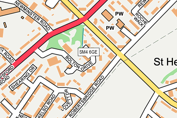 SM4 6GE map - OS OpenMap – Local (Ordnance Survey)