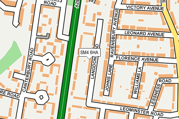 SM4 6HA map - OS OpenMap – Local (Ordnance Survey)