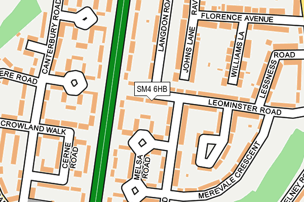 SM4 6HB map - OS OpenMap – Local (Ordnance Survey)