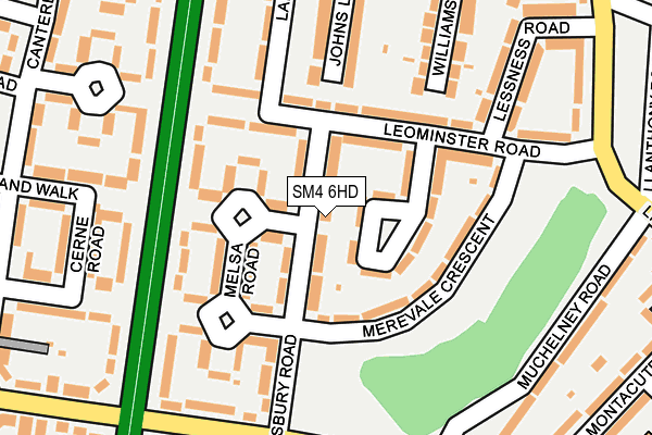 SM4 6HD map - OS OpenMap – Local (Ordnance Survey)