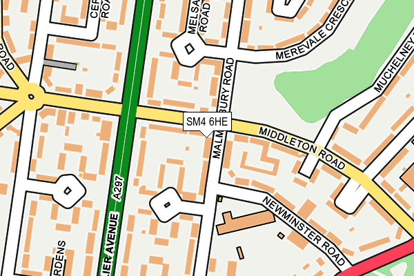 SM4 6HE map - OS OpenMap – Local (Ordnance Survey)