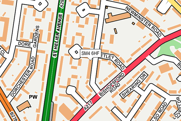 SM4 6HF map - OS OpenMap – Local (Ordnance Survey)