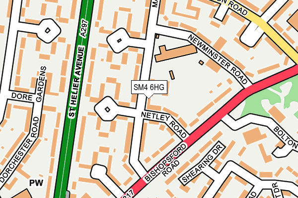 SM4 6HG map - OS OpenMap – Local (Ordnance Survey)