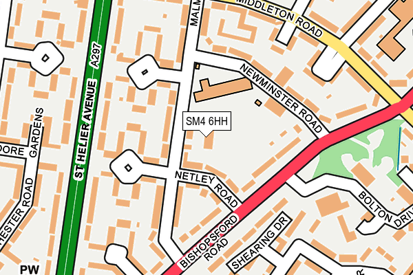 SM4 6HH map - OS OpenMap – Local (Ordnance Survey)