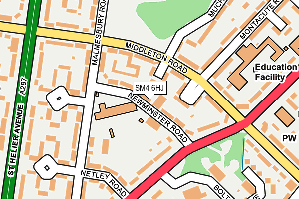 SM4 6HJ map - OS OpenMap – Local (Ordnance Survey)