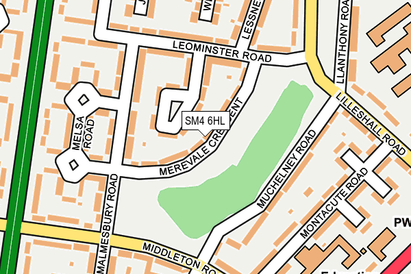 SM4 6HL map - OS OpenMap – Local (Ordnance Survey)