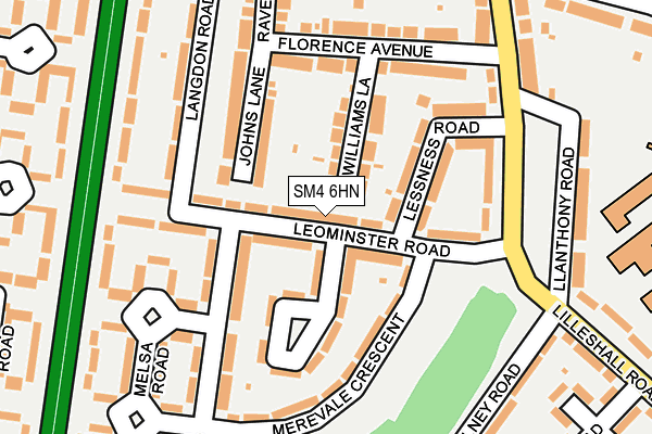 SM4 6HN map - OS OpenMap – Local (Ordnance Survey)