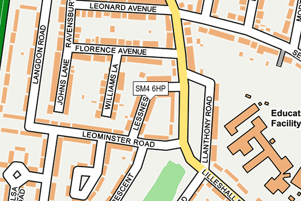 SM4 6HP map - OS OpenMap – Local (Ordnance Survey)