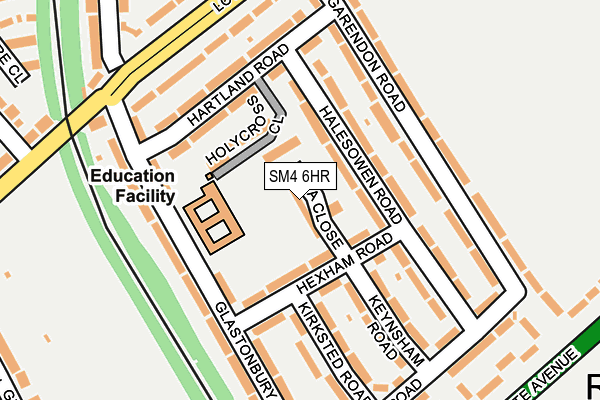 SM4 6HR map - OS OpenMap – Local (Ordnance Survey)