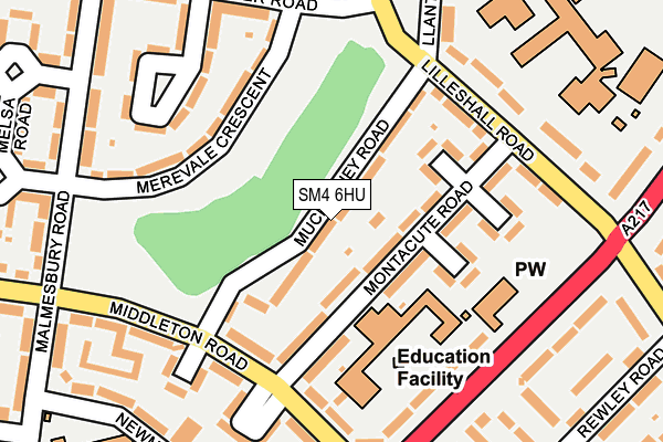 SM4 6HU map - OS OpenMap – Local (Ordnance Survey)