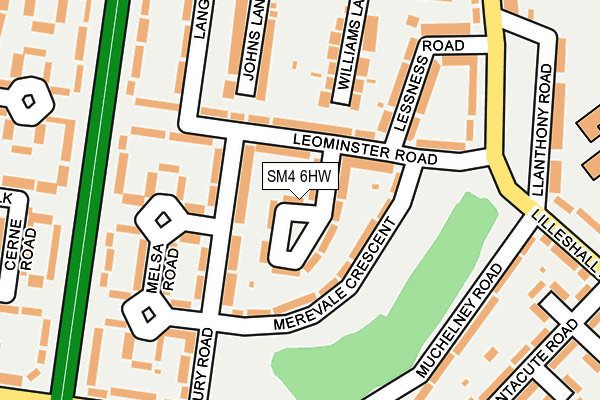SM4 6HW map - OS OpenMap – Local (Ordnance Survey)