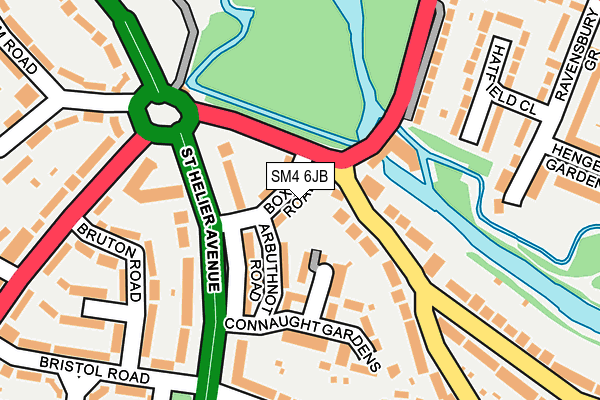 SM4 6JB map - OS OpenMap – Local (Ordnance Survey)