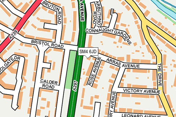 SM4 6JD map - OS OpenMap – Local (Ordnance Survey)