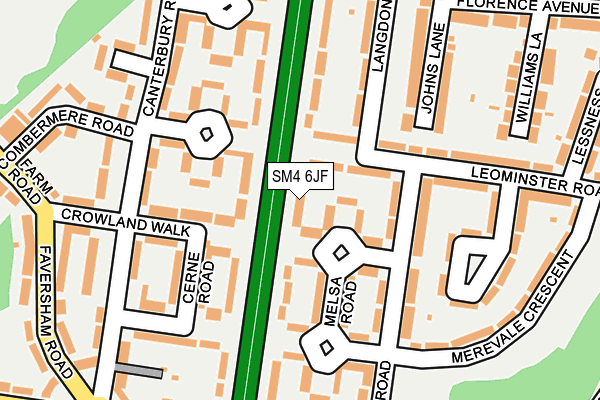 SM4 6JF map - OS OpenMap – Local (Ordnance Survey)