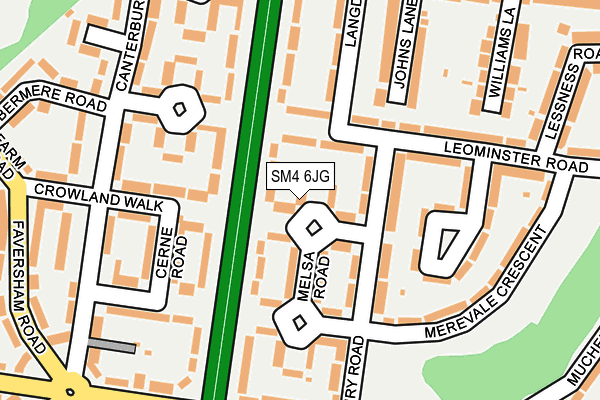 SM4 6JG map - OS OpenMap – Local (Ordnance Survey)