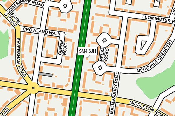 SM4 6JH map - OS OpenMap – Local (Ordnance Survey)