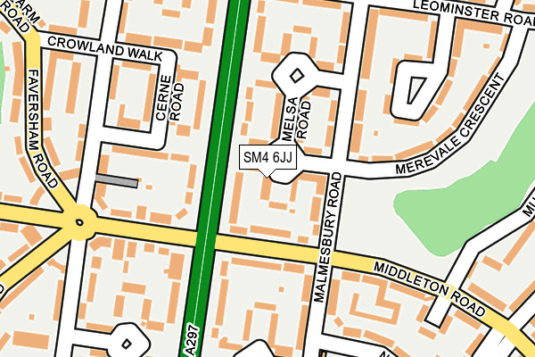 SM4 6JJ map - OS OpenMap – Local (Ordnance Survey)