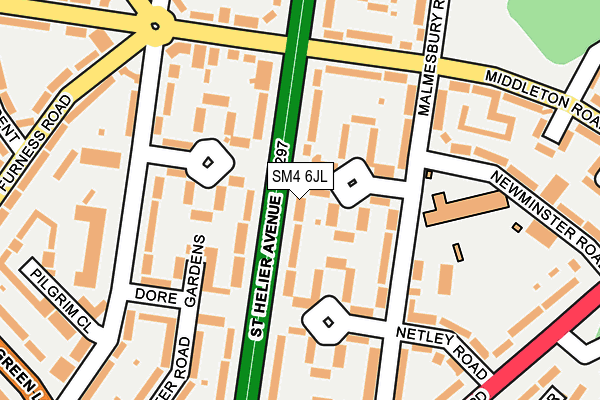 SM4 6JL map - OS OpenMap – Local (Ordnance Survey)