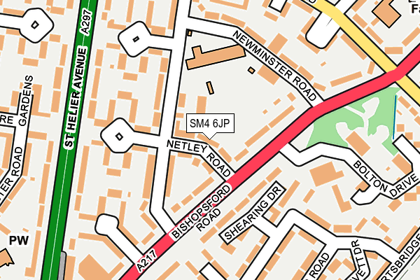 SM4 6JP map - OS OpenMap – Local (Ordnance Survey)