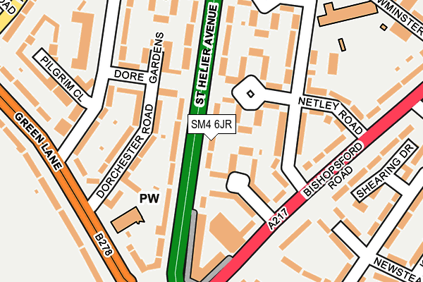 SM4 6JR map - OS OpenMap – Local (Ordnance Survey)