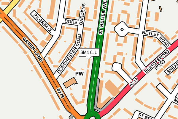 SM4 6JU map - OS OpenMap – Local (Ordnance Survey)