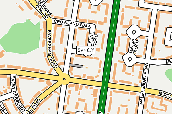 SM4 6JY map - OS OpenMap – Local (Ordnance Survey)