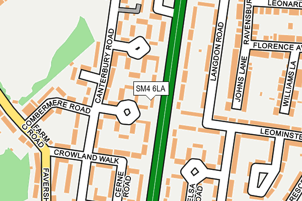 SM4 6LA map - OS OpenMap – Local (Ordnance Survey)