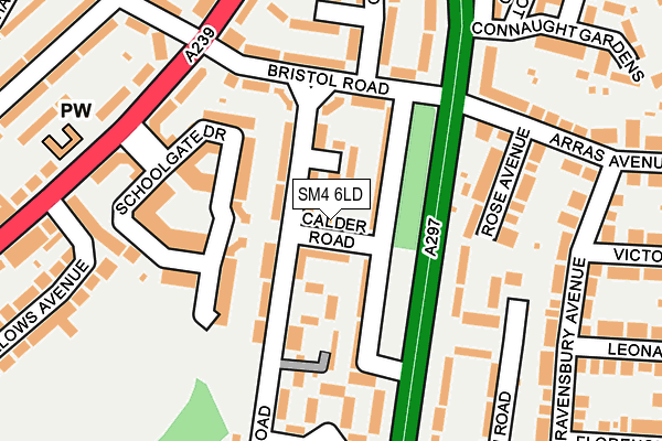 SM4 6LD map - OS OpenMap – Local (Ordnance Survey)