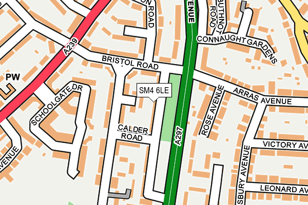 SM4 6LE map - OS OpenMap – Local (Ordnance Survey)