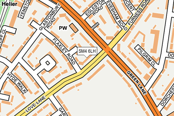 SM4 6LH map - OS OpenMap – Local (Ordnance Survey)