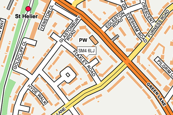 SM4 6LJ map - OS OpenMap – Local (Ordnance Survey)