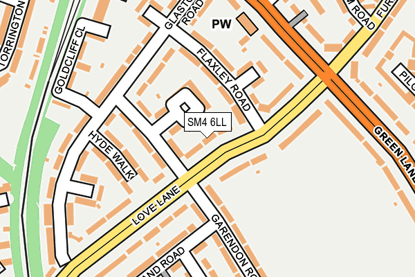 SM4 6LL map - OS OpenMap – Local (Ordnance Survey)