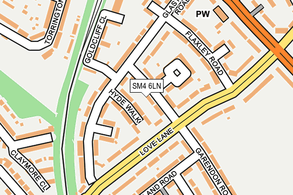 SM4 6LN map - OS OpenMap – Local (Ordnance Survey)