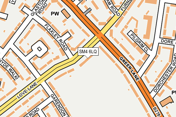 SM4 6LQ map - OS OpenMap – Local (Ordnance Survey)